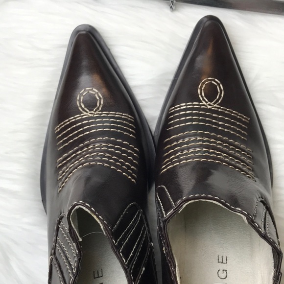 Rampage brown stitched point toe ankle boots sz 8 - Picture 5 of 6